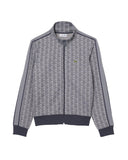Felpa LACOSTE uomo PARIS SH1368 Grigia cotone organico monogramma taglio regular fit tasche coccodrillo
