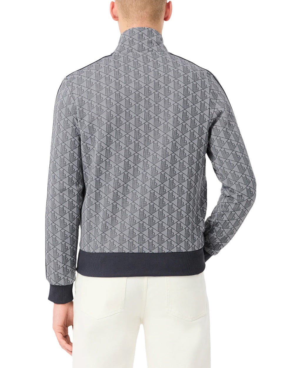 LACOSTE Felpa LACOSTE uomo PARIS SH1368 Grigia cotone organico monogramma taglio regular fit tasche coccodrillo SH1368 41I 