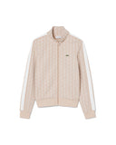 Felpa LACOSTE uomo PARIS SH1368 Beige cotone organico monogramma taglio regular fit tasche coccodrillo