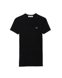 T-shirt LACOSTE donna TF5538 Nera slim fit collo tondo costine