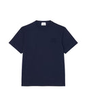 Men's LACOSTE T-shirt TH0753 Blue classic fit cotton ribbed collar crocodile
