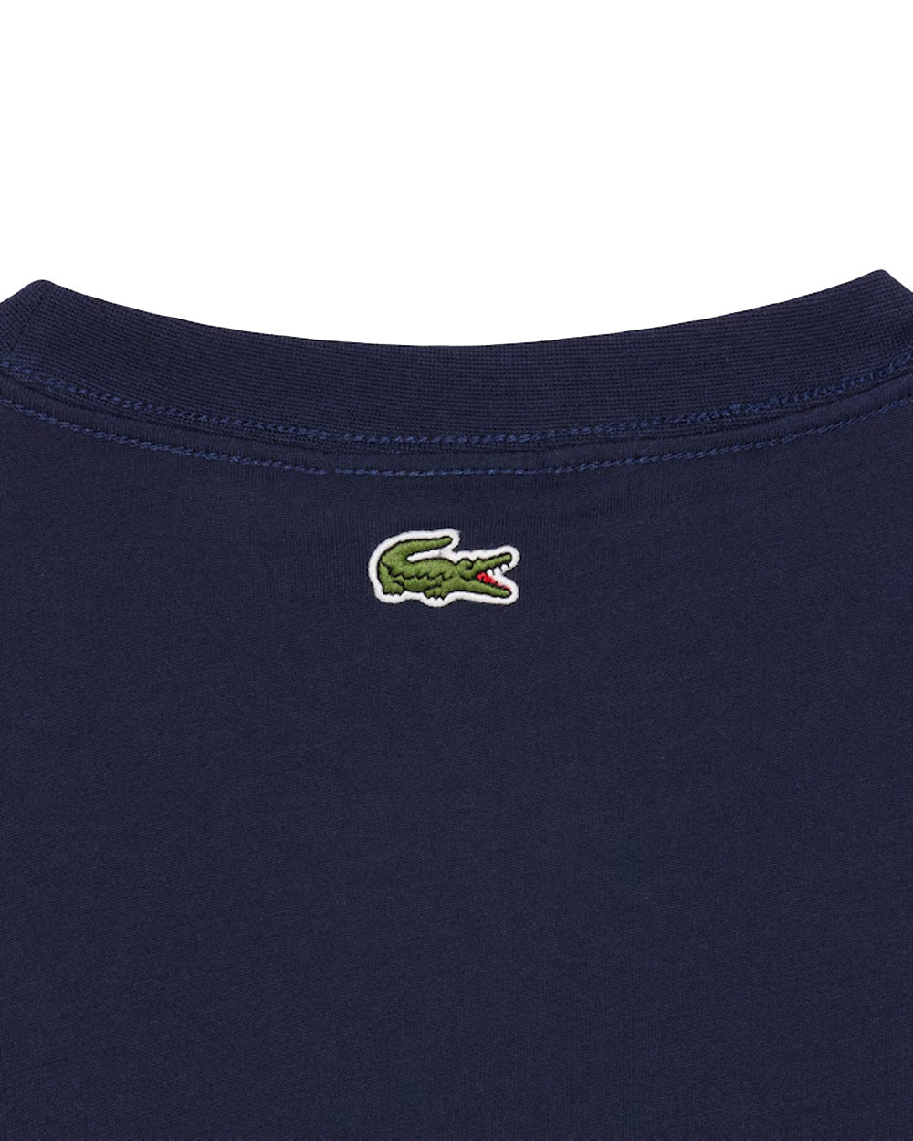 LACOSTE T-shirt LACOSTE uomo TH0753 Blu classic fit cotone collo a coste coccodrillo TH0753 166 