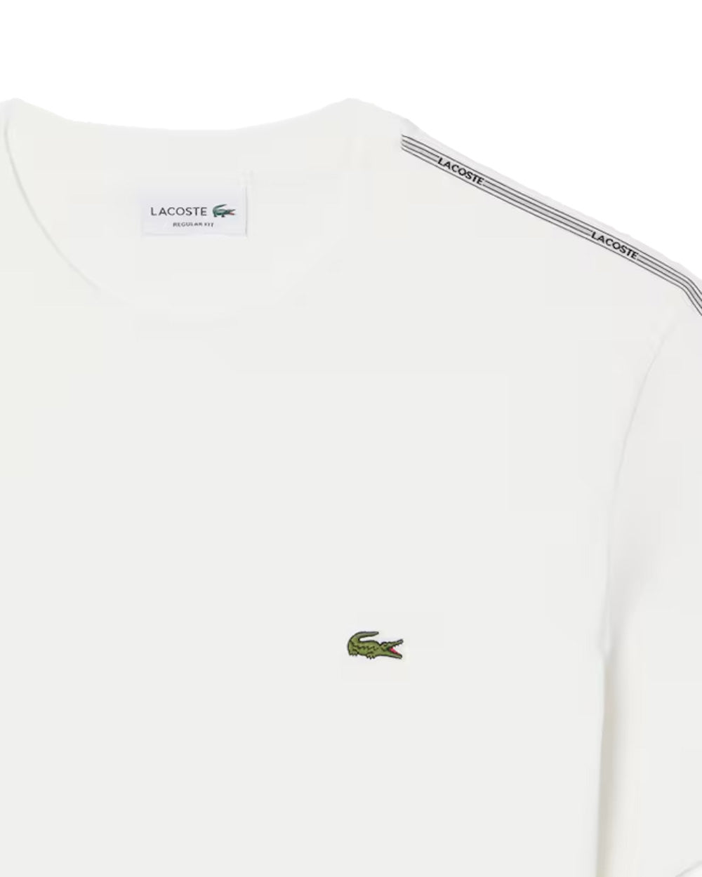 LACOSTE T-shirt LACOSTE uomo TH0888 Bianca cotone pesante taglio dritto regular coccodrillo<BR/> TH0888 70V 
