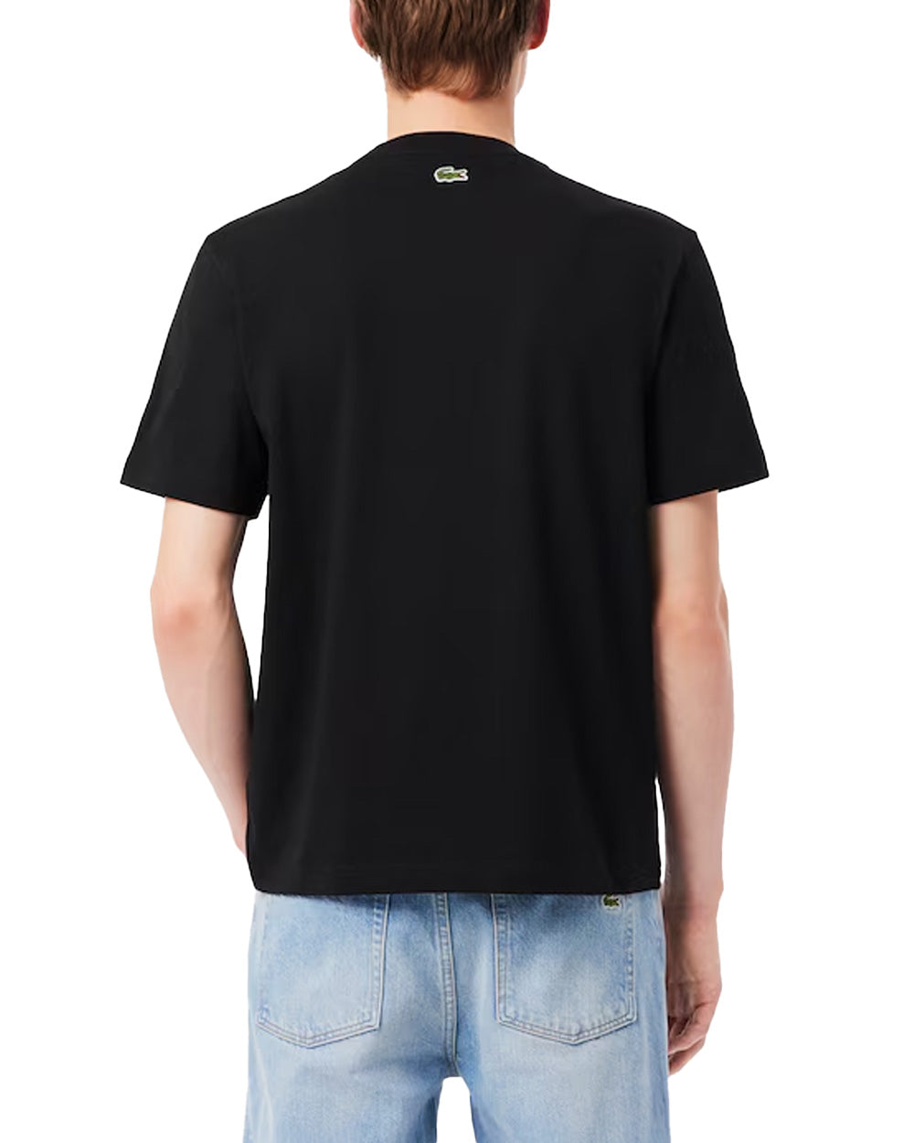 LACOSTE T-shirt LACOSTE uomo TH1446 Nera cotone taglio classico coccodrillo TH1446 031 