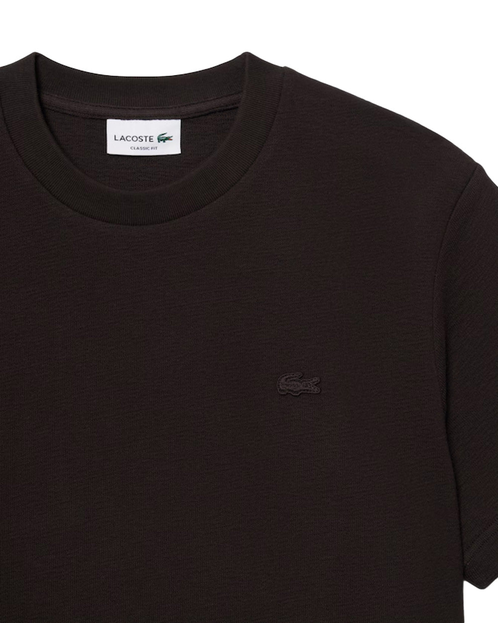 LACOSTE T-shirt LACOSTE uomo TH1979 Marrone crepe cotone classic fit collo a coste TH1979 3LA 