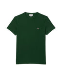 LACOSTE men's T-shirt TH6709 Green fine cotton regular fit crocodile