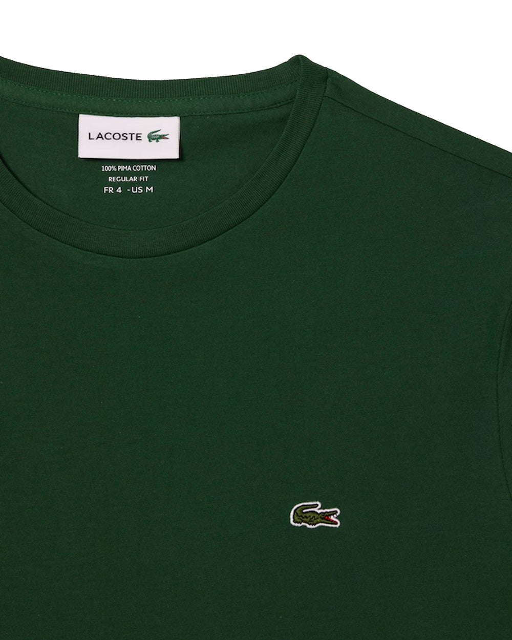 LACOSTE T-shirt LACOSTE uomo TH6709 Verde pregiato cotone taglio dritto regular coccodrillo TH6709 132 