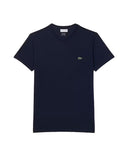 T-shirt LACOSTE uomo TH6709 Blu pregiato cotone taglio dritto regular coccodrillo