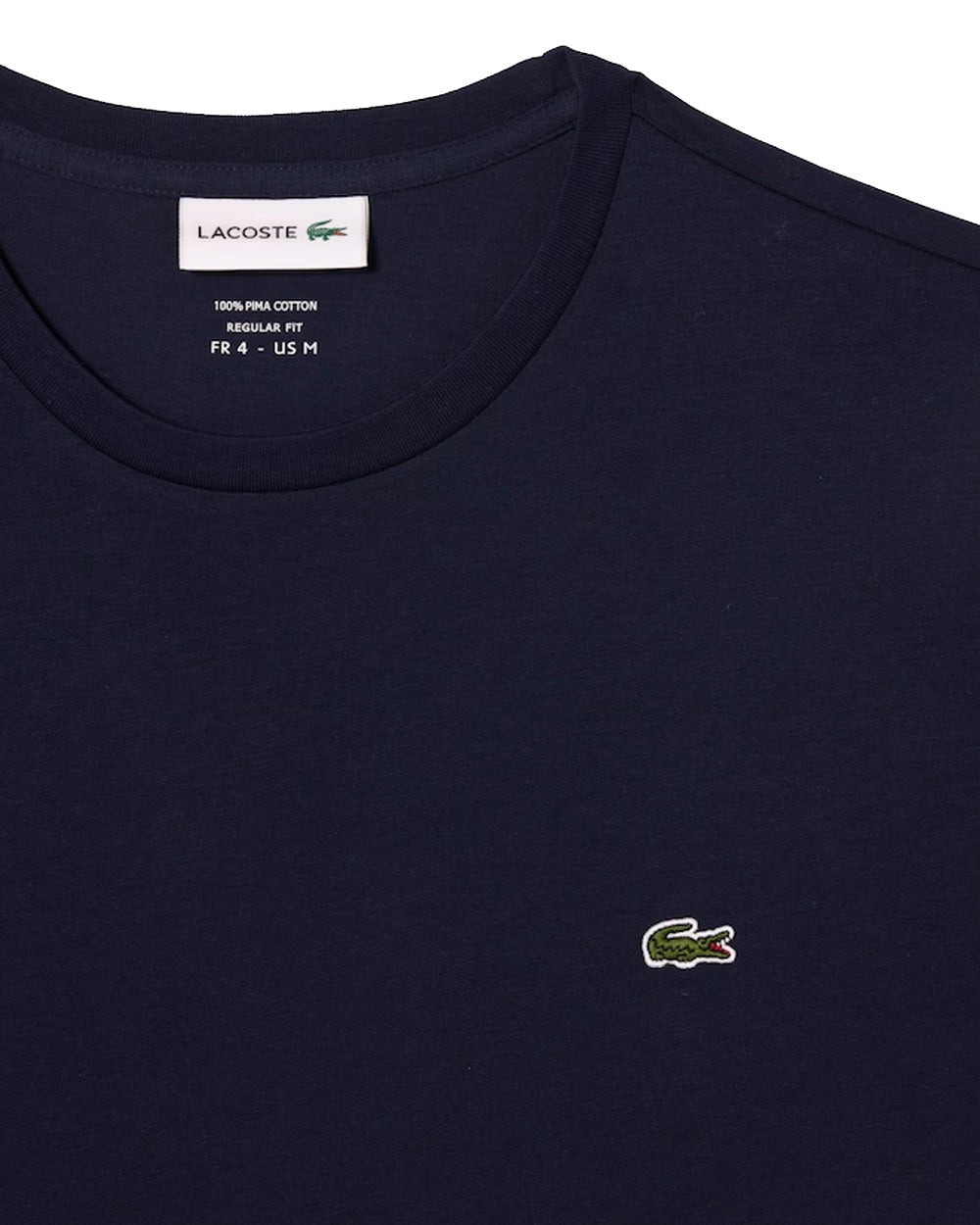 LACOSTE T-shirt LACOSTE uomo TH6709 Blu pregiato cotone taglio dritto regular coccodrillo TH6709 166 