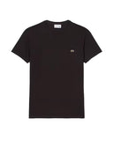 T-shirt LACOSTE uomo TH6709 Marrone pregiato cotone taglio dritto regular coccodrillo