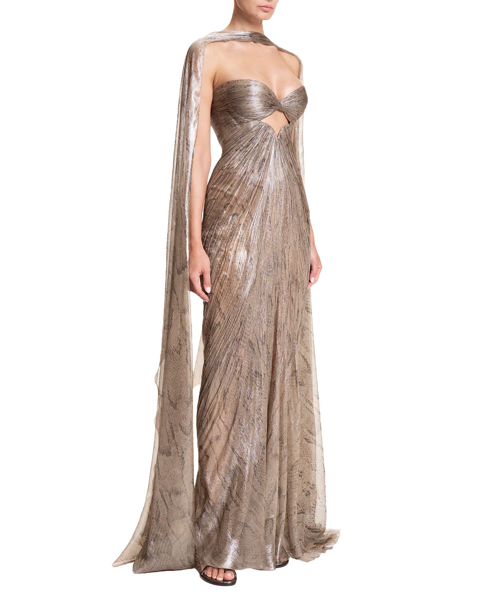 MARIA LUCIA HONAN Abito MARIA LUCIA HONAN donna Rachel PF006341 Bronzo seta schienale regolabile foderato cerniera PF006341 1 