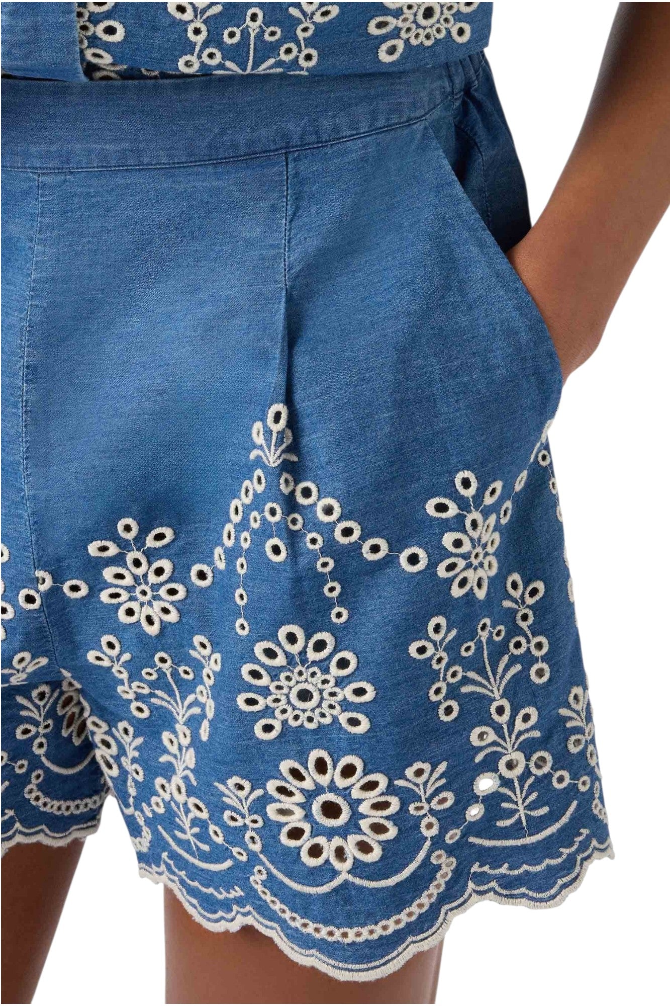MC2 SAINT BARTH Bermuda MC2 SAINT BARTH donna AMN0001 00473L 10 Amani in chambray con ricamo Denim<BR/> AMN000100473L 10 