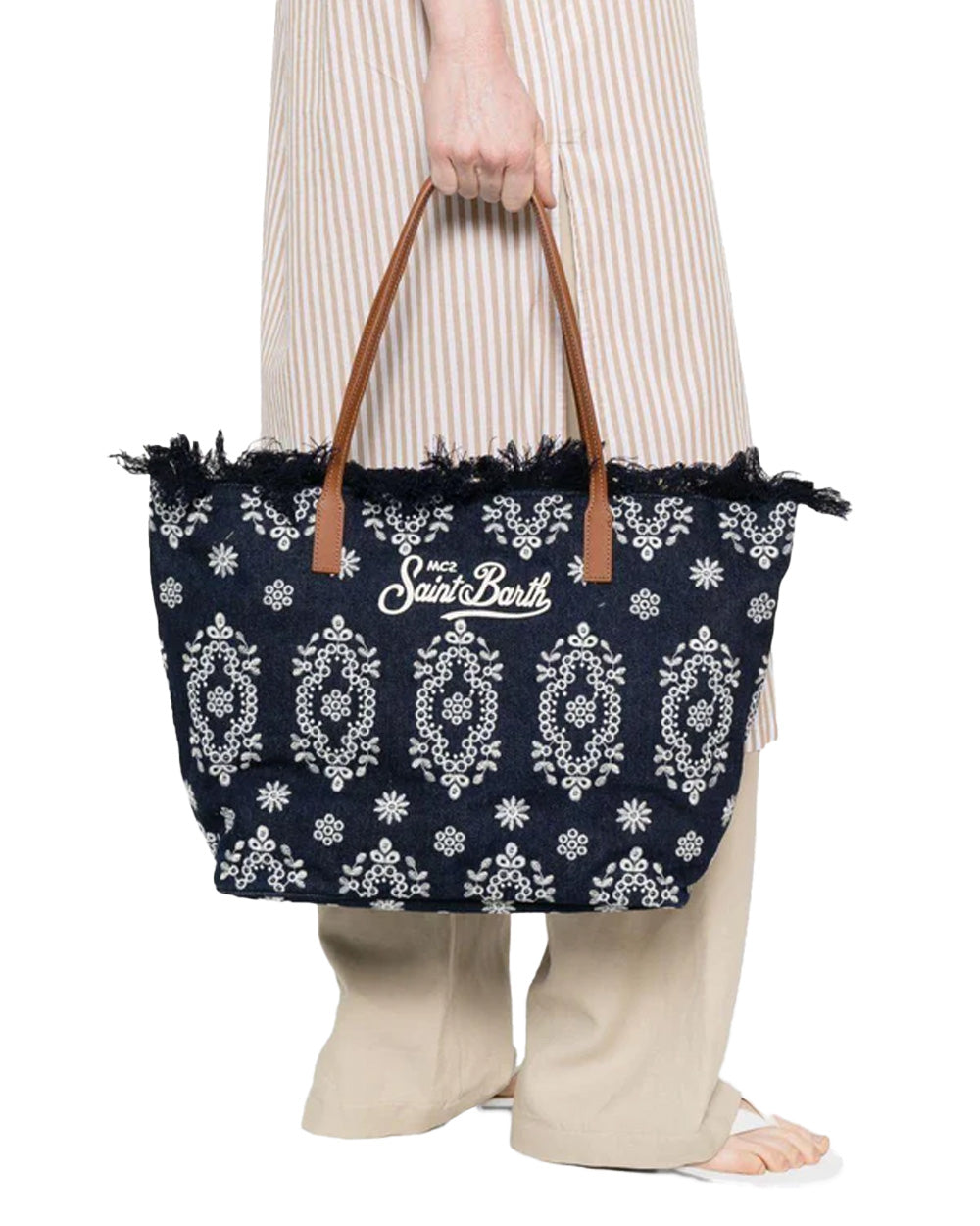 MC2 SAINT BARTH Borsa MC2 SAINT BARTH donna CITY BAG MID FRINGE CBF000101773L Nera CBF000101773L 00 
