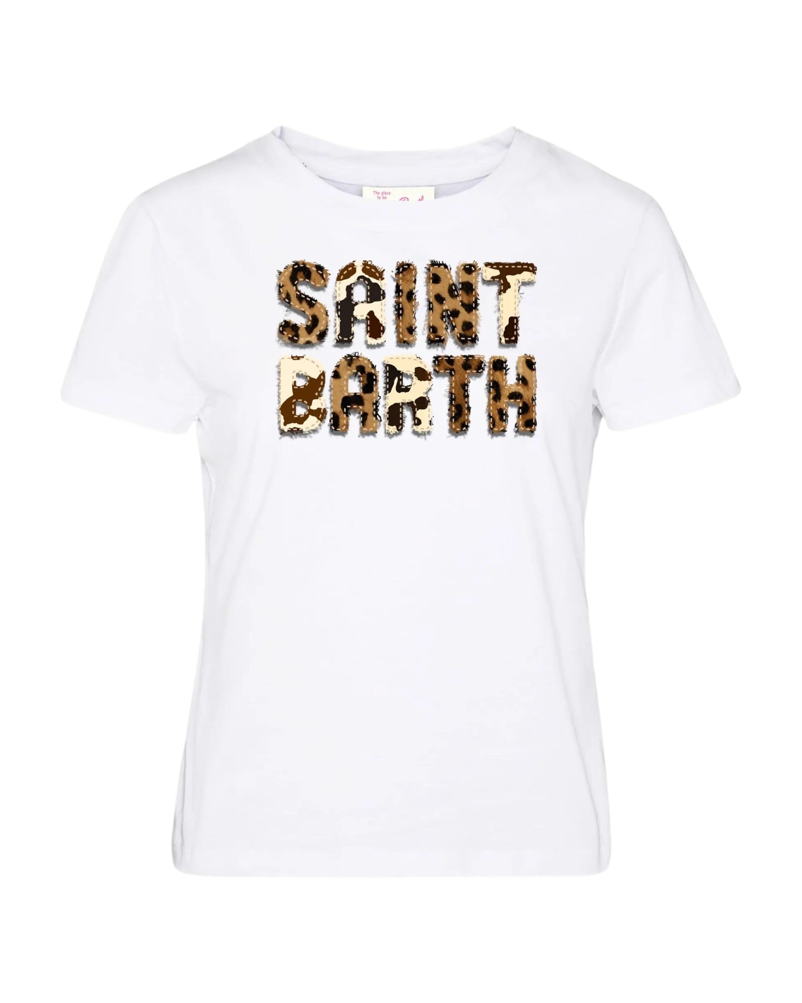 MC2 SAINT BARTH T-shirt MC2 SAINT BARTH donna EMI0001 00298L 01N Emilie con patch logo animalier ricamata Bianco<BR/> EMI000100298L 01N 