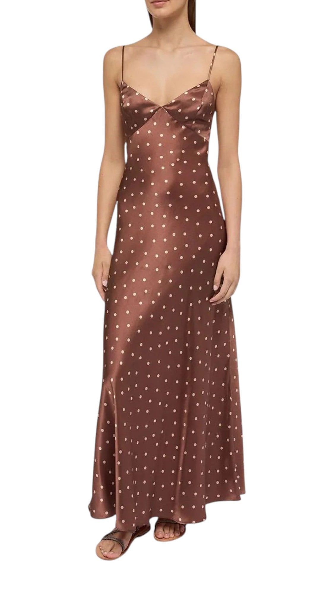 MC2 SAINT BARTH Abito MC2 SAINT BARTH donna KTY0001 08001L 1018 Ravel Silk Coriandol Pois in seta con stampa a pois Marrone<BR/> KTY000108001L 1018 