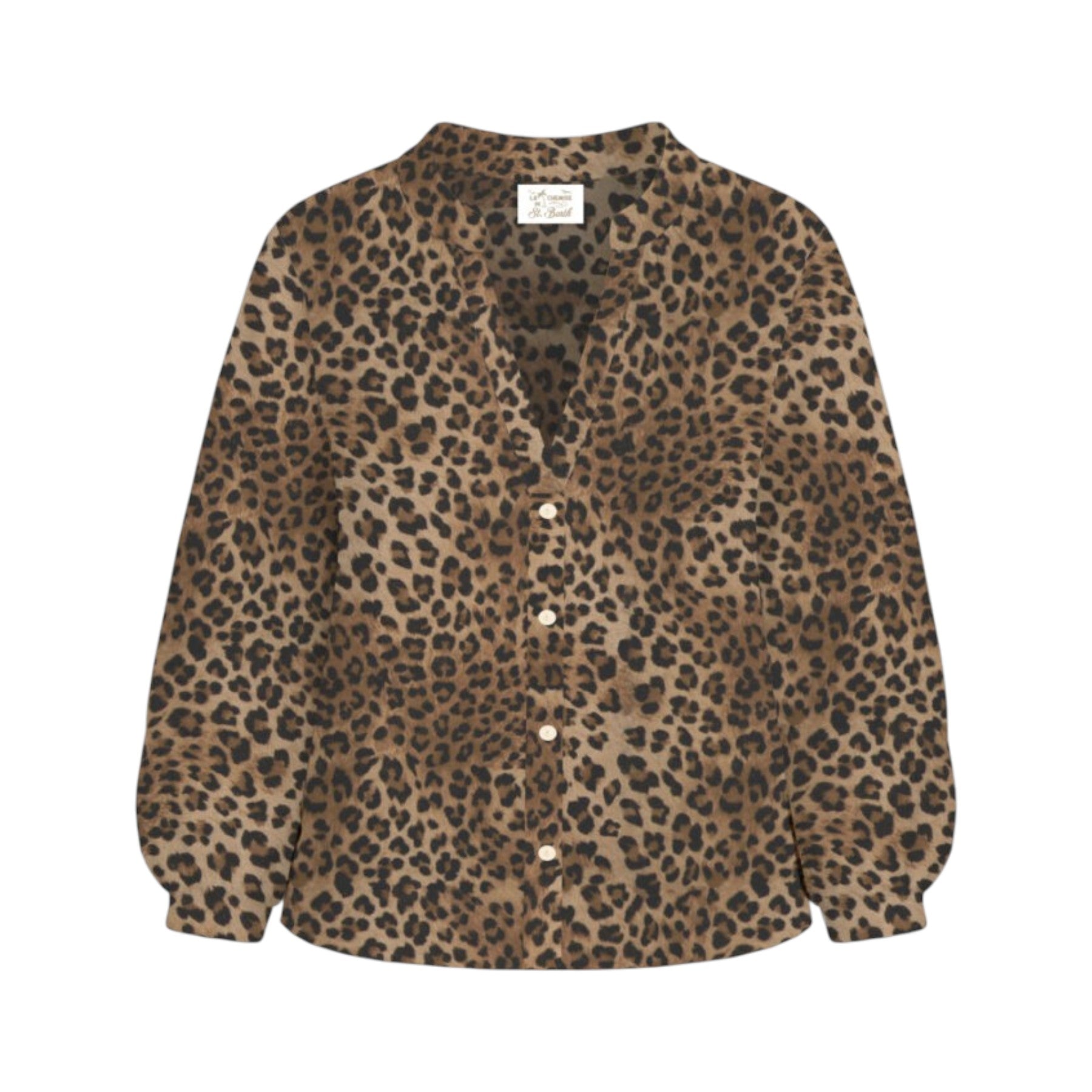 MC2 SAINT BARTH Camicia MC2 SAINT BARTH donna LIO0001 00168L 19 Liona Silk Sand Leopard Sabbia Marrone Nero<BR/> LIO000100168L 19 
