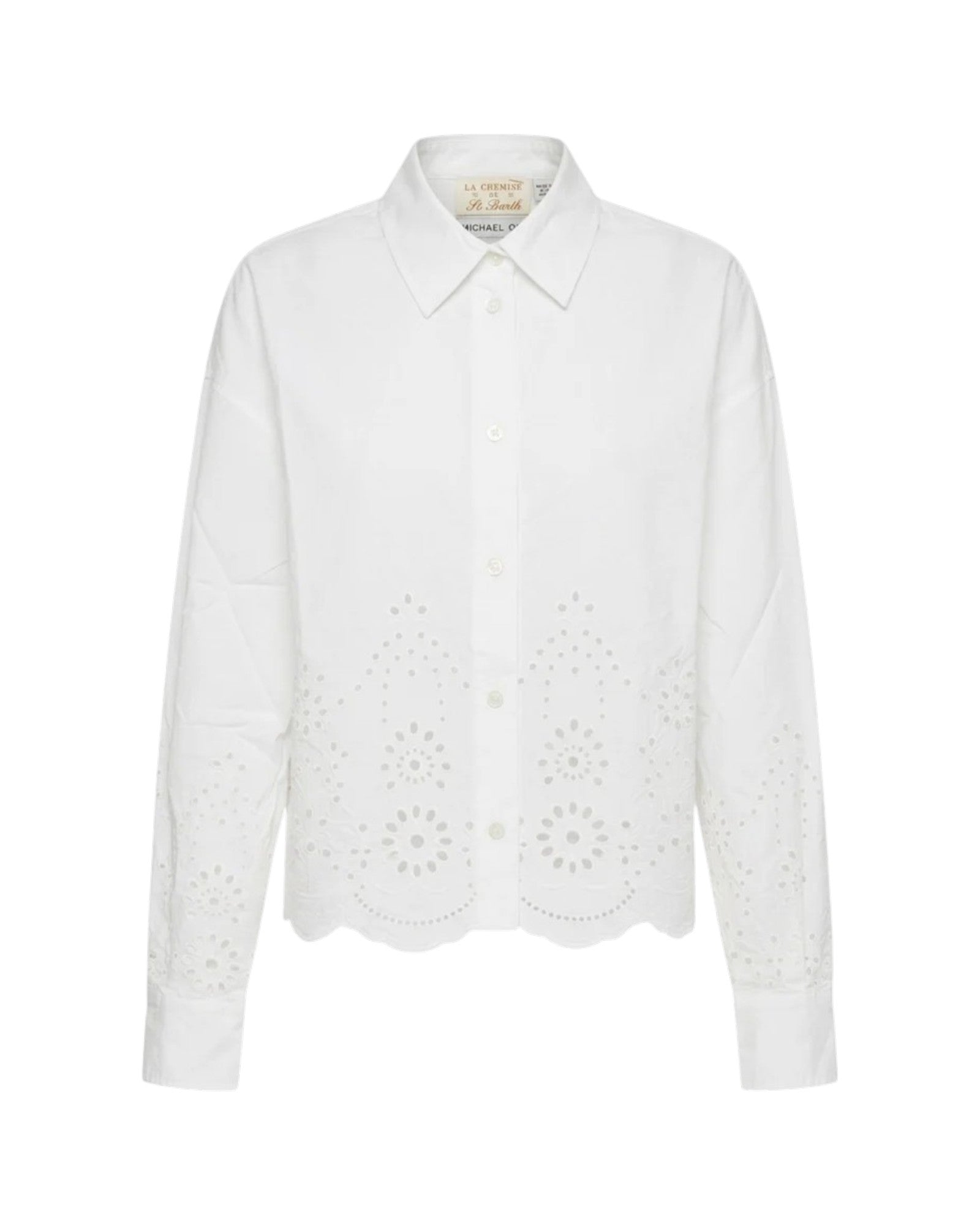 MC2 SAINT BARTH Camicia MC2 SAINT BARTH donna ONE0001 01315L 01 Oriane Morris Flower Embry Sangallo Bianco<BR/> ONE000101315L 01 