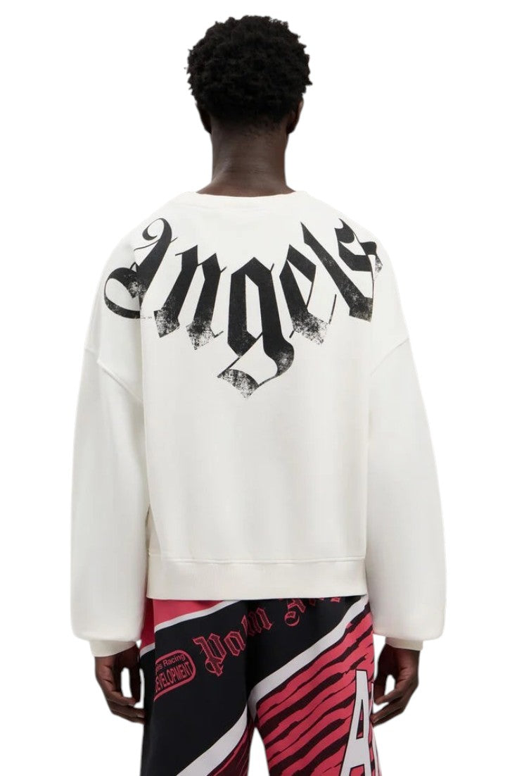 PALM ANGELS Felpa Palm Angels uomo PMBA08JS26FLE0010 310 Big Neck Logo Loose Bianco<BR/> PAMBA08JS26FLE001 0310 