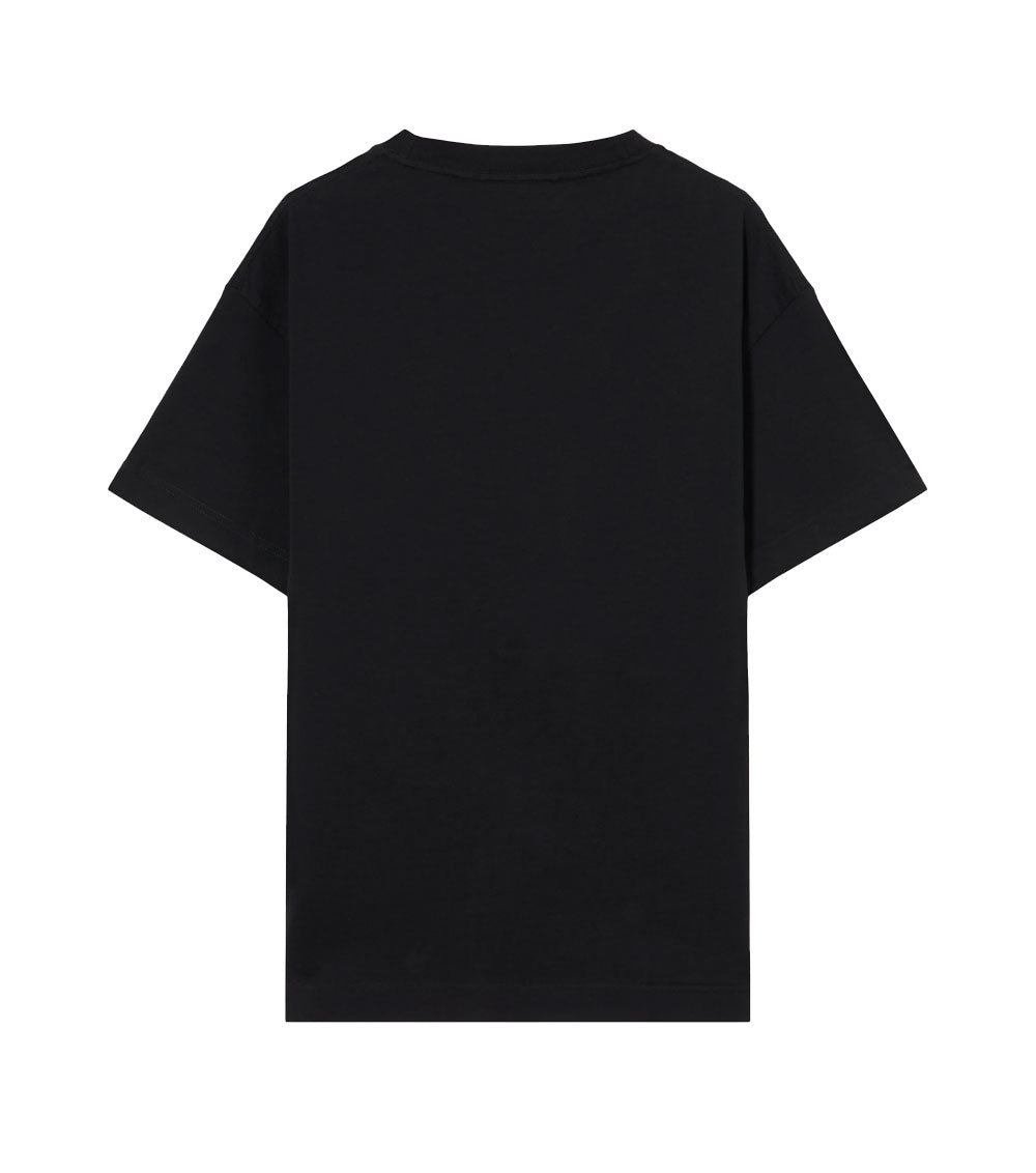 PALM ANGELS T-shirt Palm Angels uomo PMAA109S26JER008 nera rosso logo collo<BR/><BR/> PMAA109S26JER008 1003 