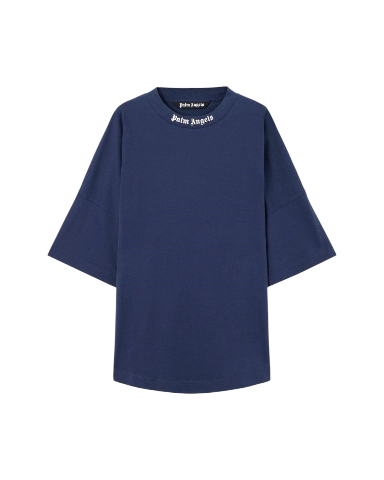 PALM ANGELS T-shirt Palm Angels uomo PMAA10BS26JER0014 103 Classic logo over tee Blu<BR/> PMAA10BS26JER001 4103 
