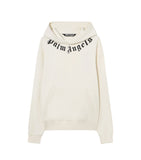 Felpa Palm Angels uomo PMBB17DS26FLE007 bianca logo sul collo cappuccio