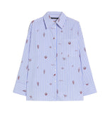 Camicia Pennyblack donna 2611111313200 011 Ricetta fantasia marina Celeste