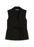 Gilet Pennyblack donna 2611151032200 002 Girello a disegno gessato lamé Nero