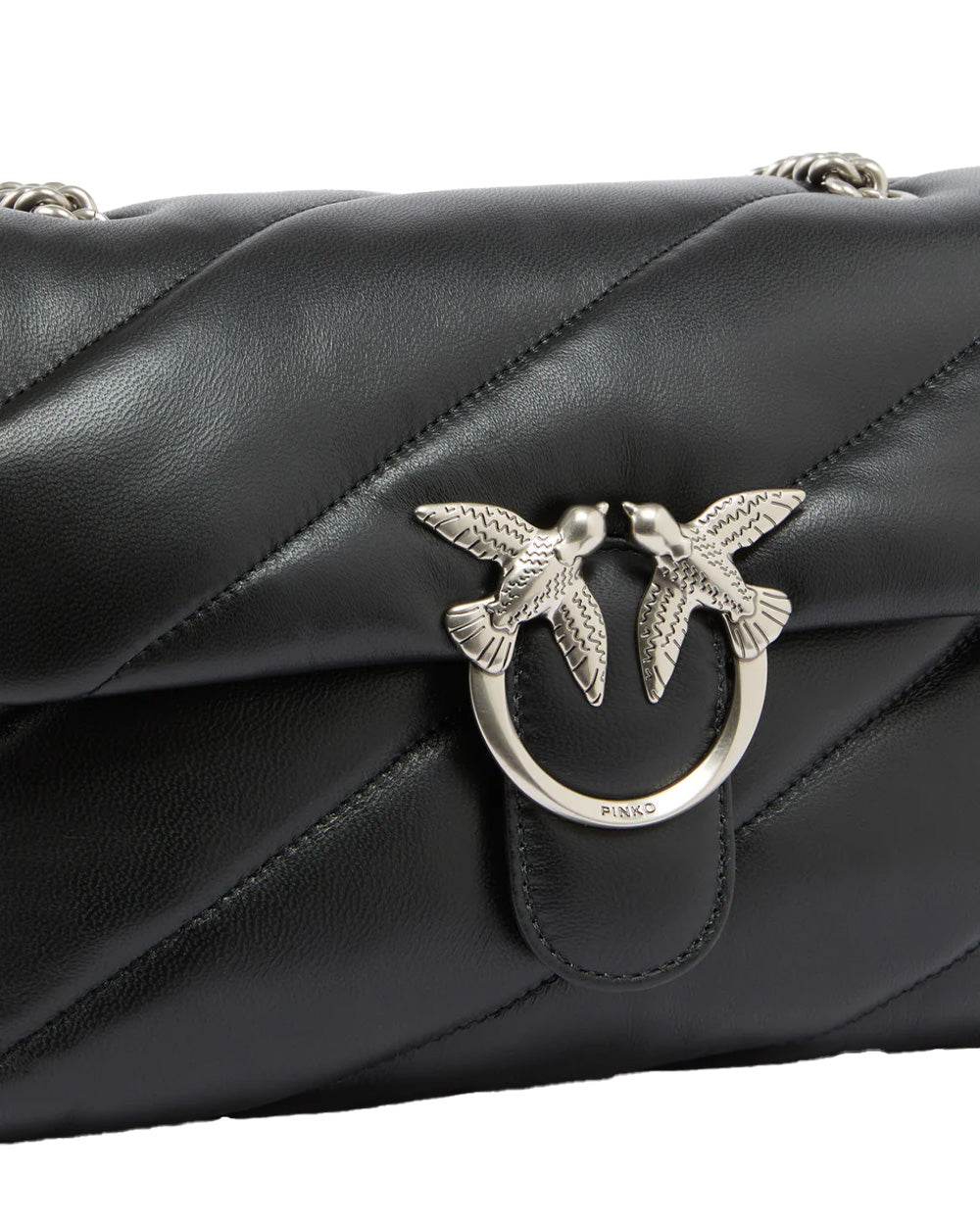 PINKO Borsa PINKO donna CLASSIC LOVE BAG PUFF 100038A0F2 Nera nappa pelle trapuntatura tracolla argento 100038A0F2 Z99O 