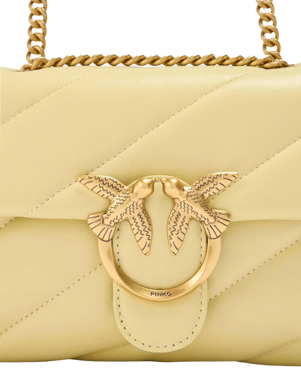 PINKO Borsa PINKO donna MINI LOVE BAG PUFF 100039A0F2 Gialla nappa pelle oro trapuntatura tracolla 100039A0F2 C39Q 
