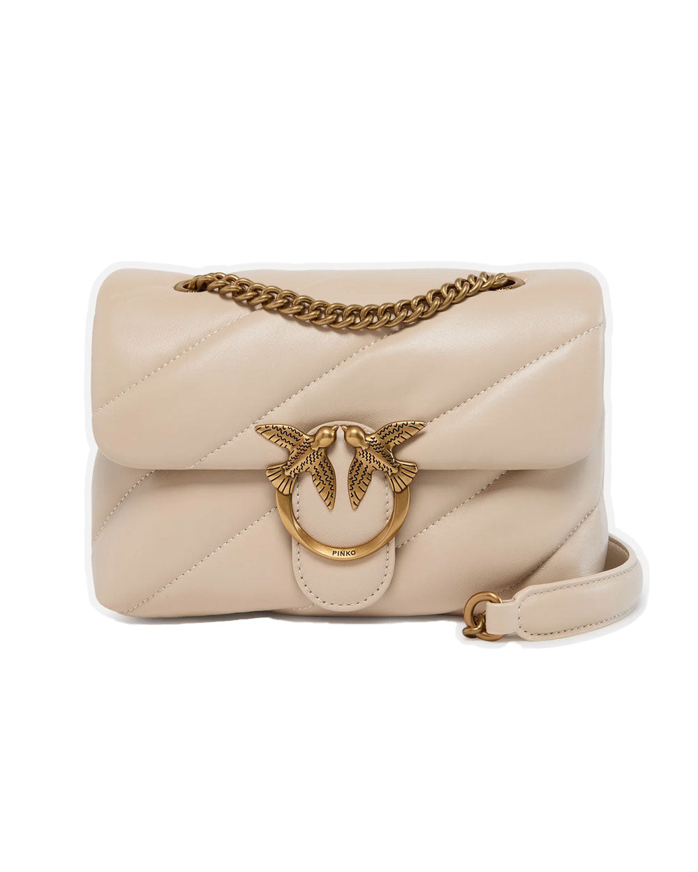 PINKO Borsa PINKO donna MINI LOVE BAG PUFF 100039A0F2 beige nappa pelle oro trapuntatura tracolla 100039A0F2 C50Q 