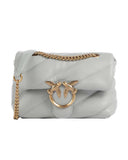 PINKO women's bag MINI LOVE BAG PUFF 100039A0F2 Grey nappa leather gold quilting shoulder strap