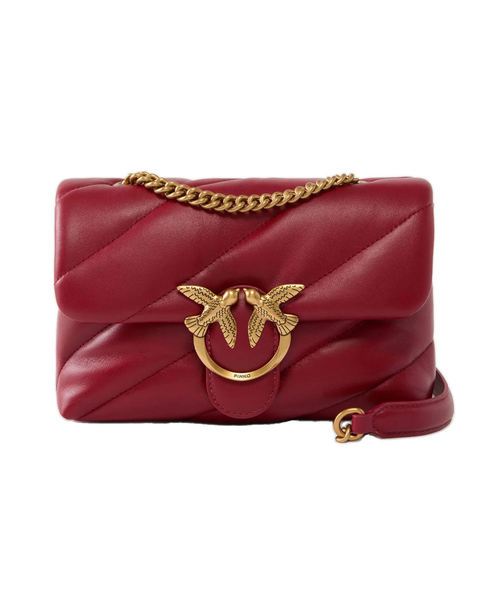 PINKO Borsa PINKO donna MINI LOVE BAG PUFF 100039A0F2 rossa nappa pelle oro trapuntatura tracolla 100039A0F2 RR8 
