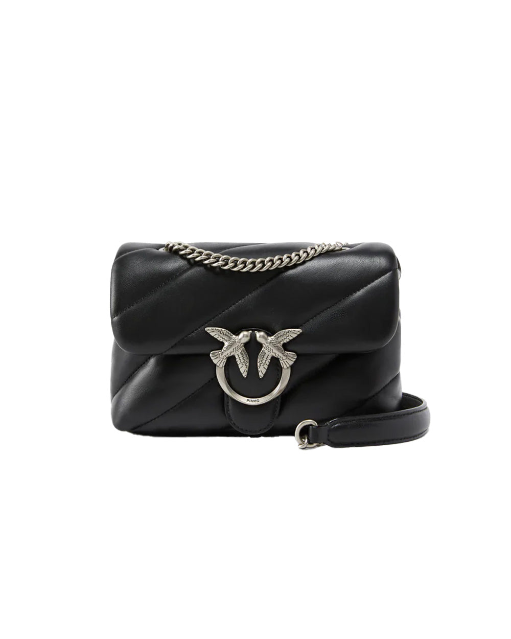 PINKO Borsa PINKO donna MINI LOVE BAG PUFF 100039A0F2 Nera nappa pelle trapuntatura tracolla argento 100039A0F2 Z99O 