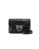 PINKO women's bag MINI LOVE BAG PUFF 100039A0F2 Black nappa leather quilting silver shoulder strap