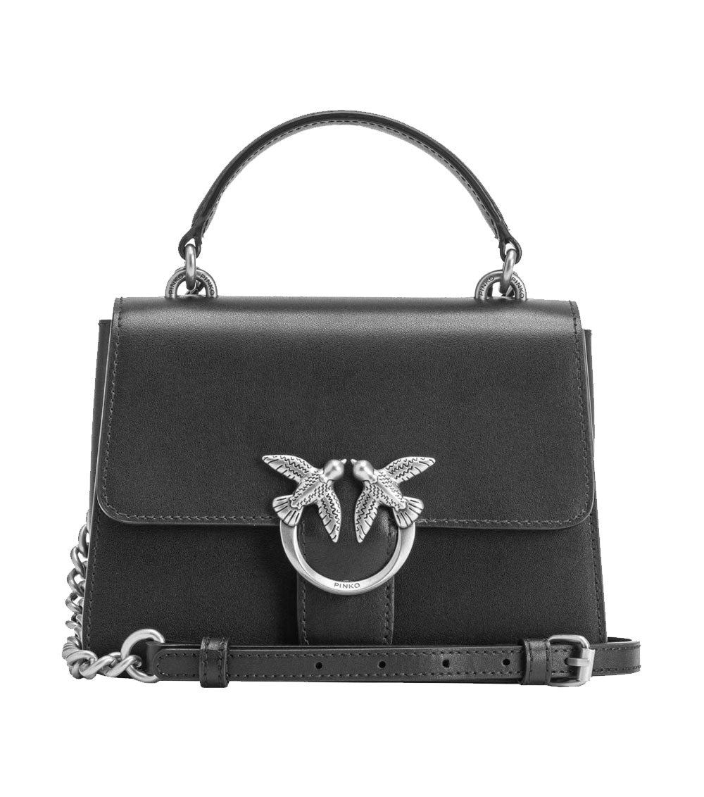PINKO Borsa PINKO donna LOVE BAG ONE TOP HANDLE LIGHT SIMPLY 100071A0F1 Nera pelle argento tracolla manico 100071A0F1 Z99O 