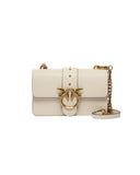 PINKO women's LOVE ONE MINI ST CL 105856A0F1 White leather shoulder bag with adjustable strap and pod closure
