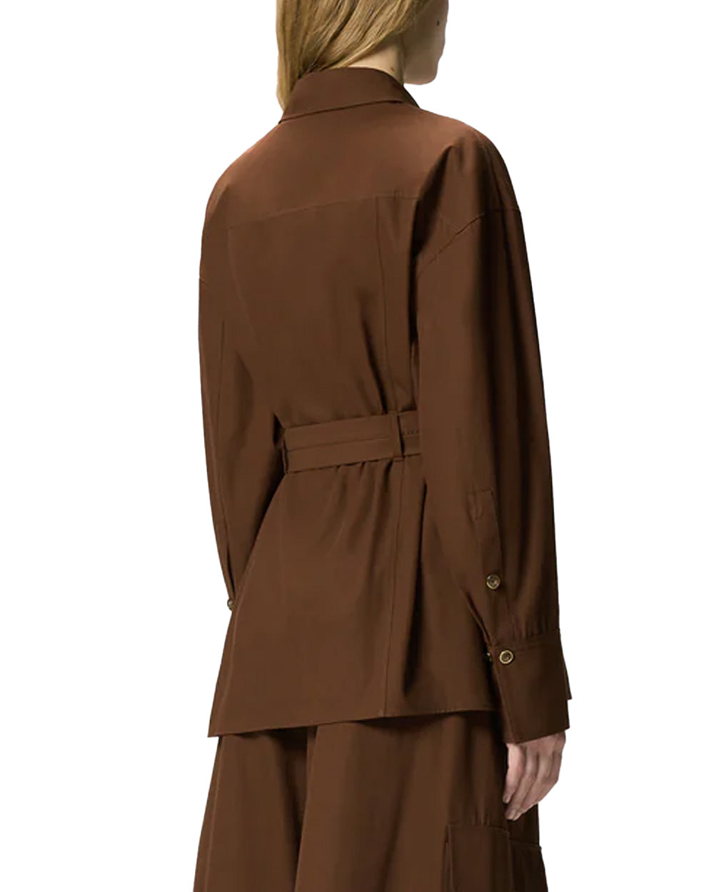 PINKO Giacca PINKO donna CHERYL OVERSHIRT 106153A2ER Marrone cotone twill colletto a punta 106153A2ER L78 