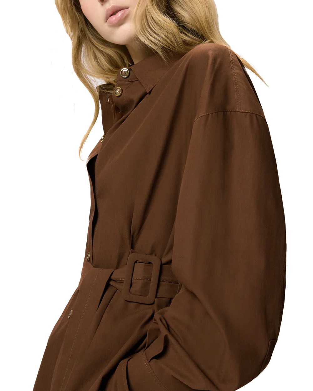 PINKO Giacca PINKO donna CHERYL OVERSHIRT 106153A2ER Marrone cotone twill colletto a punta 106153A2ER L78 