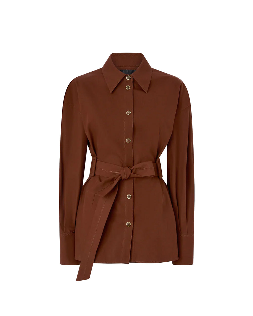 PINKO Giacca PINKO donna CHERYL OVERSHIRT 106153A2ER Marrone cotone twill colletto a punta 106153A2ER L78 