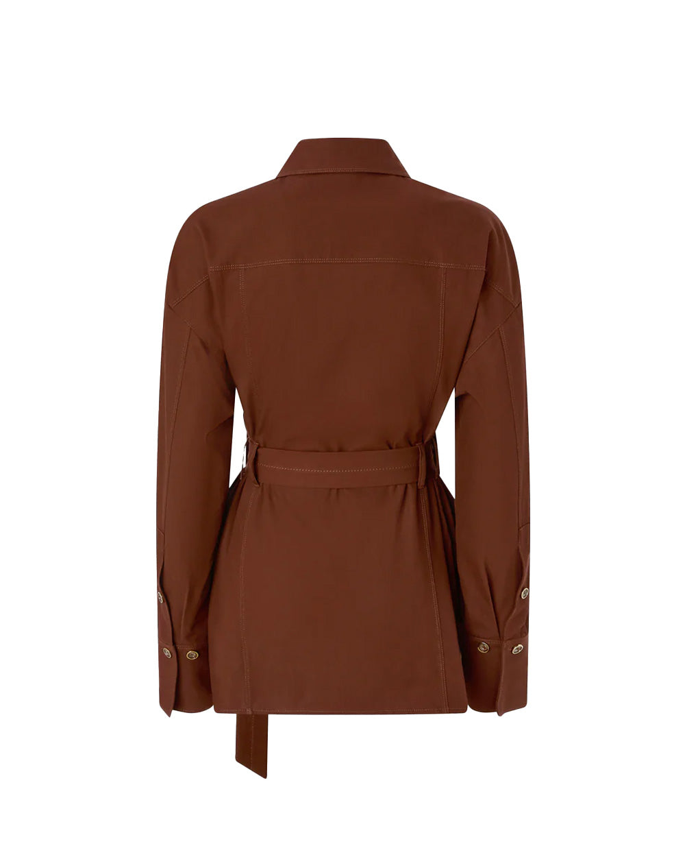 PINKO Giacca PINKO donna CHERYL OVERSHIRT 106153A2ER Marrone cotone twill colletto a punta 106153A2ER L78 