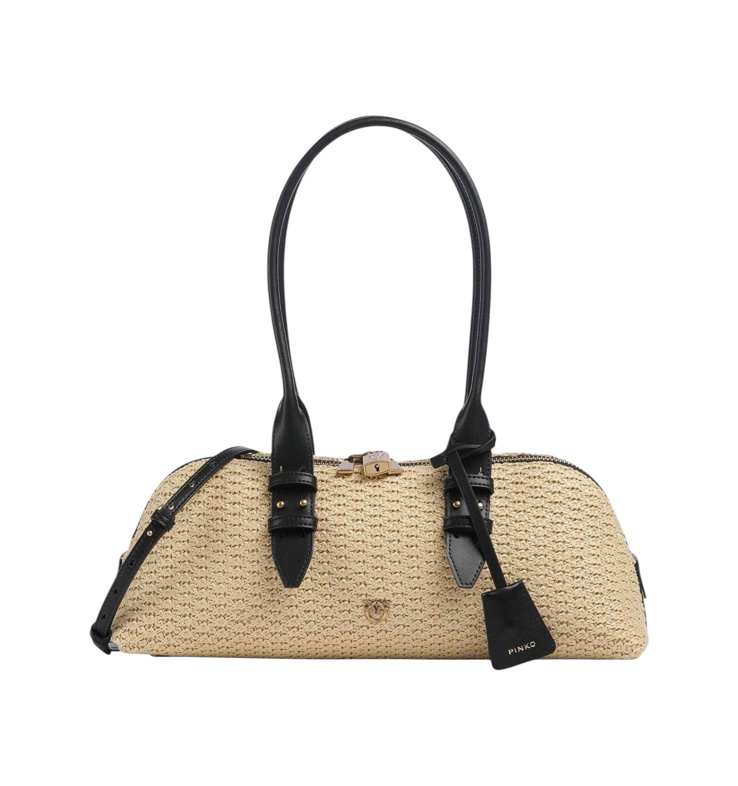 PINKO Borsa Pinko donna 106169A1RL C24Q Bowling Horizontal Big Rafia Beige<BR/> 106169A1RL C24Q 
