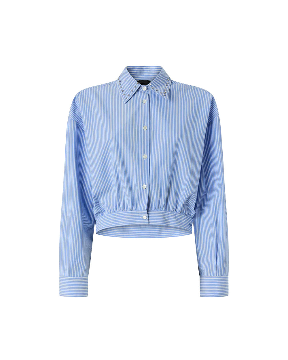 PINKO Camicia PINKO donna CHARITA 106277A32R Azzurra cropped cotone colletto classico<BR/> 106277A32R ZE5 