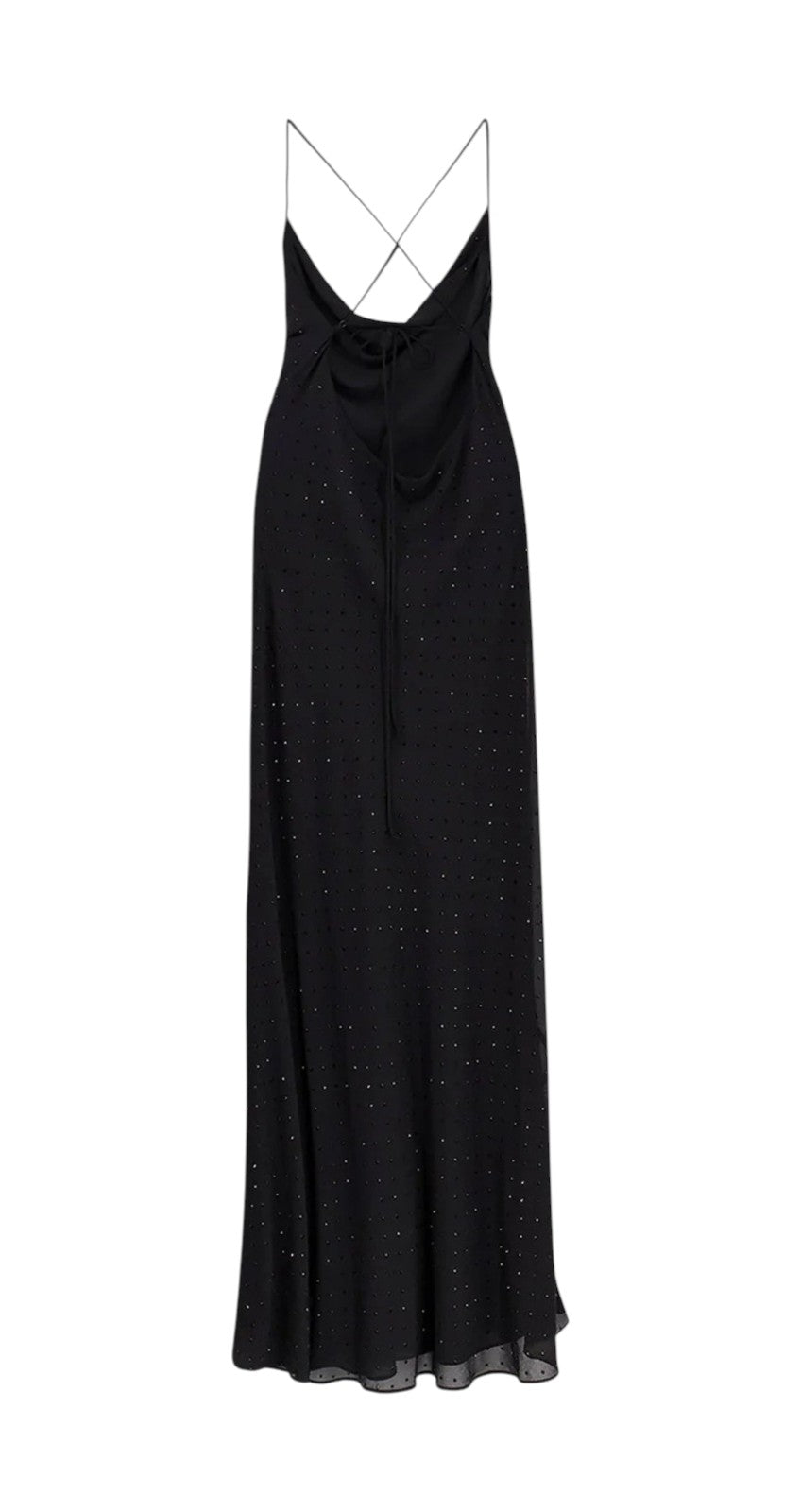 PINKO Abito Pinko donna 106299A32X Z99 Farro lungo in satin con strass Nero 106299A32X Z99 