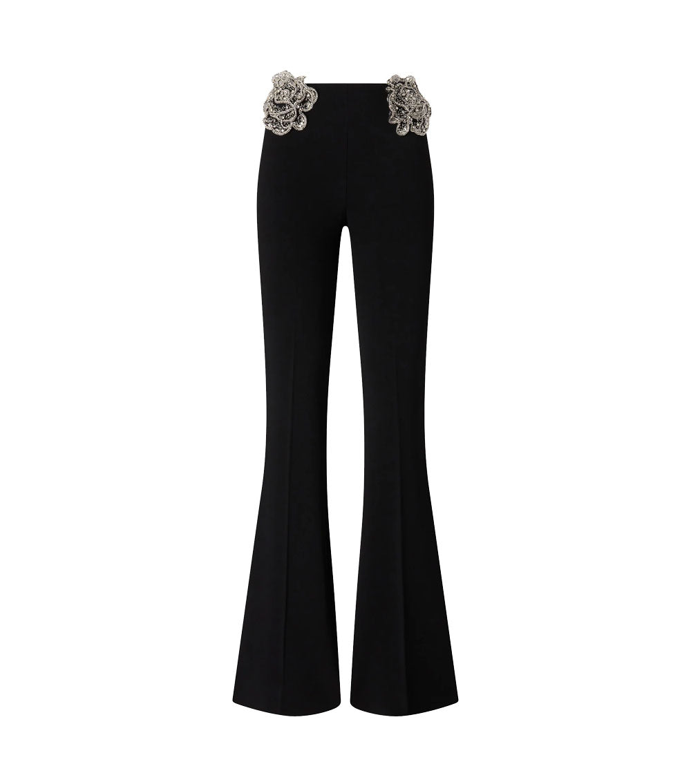 PINKO Pantaloni donna Pinko 106445A31P Cocomero nero rose gioiello ricamate<BR/><BR/> 106445A31P Z99 