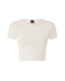 Pinko Women's Top 106489A36I White bustier short sleeve top