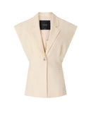 Giacca donna Pinko 106509A2W6 Floella crema smanicato rustico