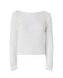 T-shirt donna Pinko 106540A36H Faglia bianca effetto uncinetto paillettes