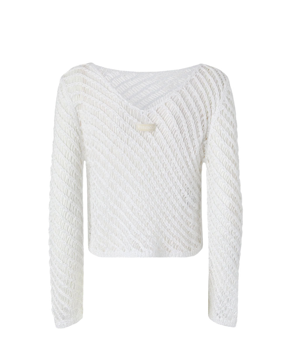 PINKO T-shirt donna Pinko 106540A36H Faglia bianca effetto uncinetto paillettes 106540A36H ZI6 
