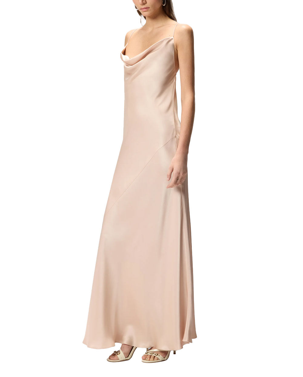 PINKO Abito Pinko donna 106587A1Y5 Farro beige slipdress lungo satin <BR/> 106587A1Y5 Q35 