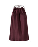Top donna Pinko 106621A1Y5 Carota bordeaux satin scollo americana